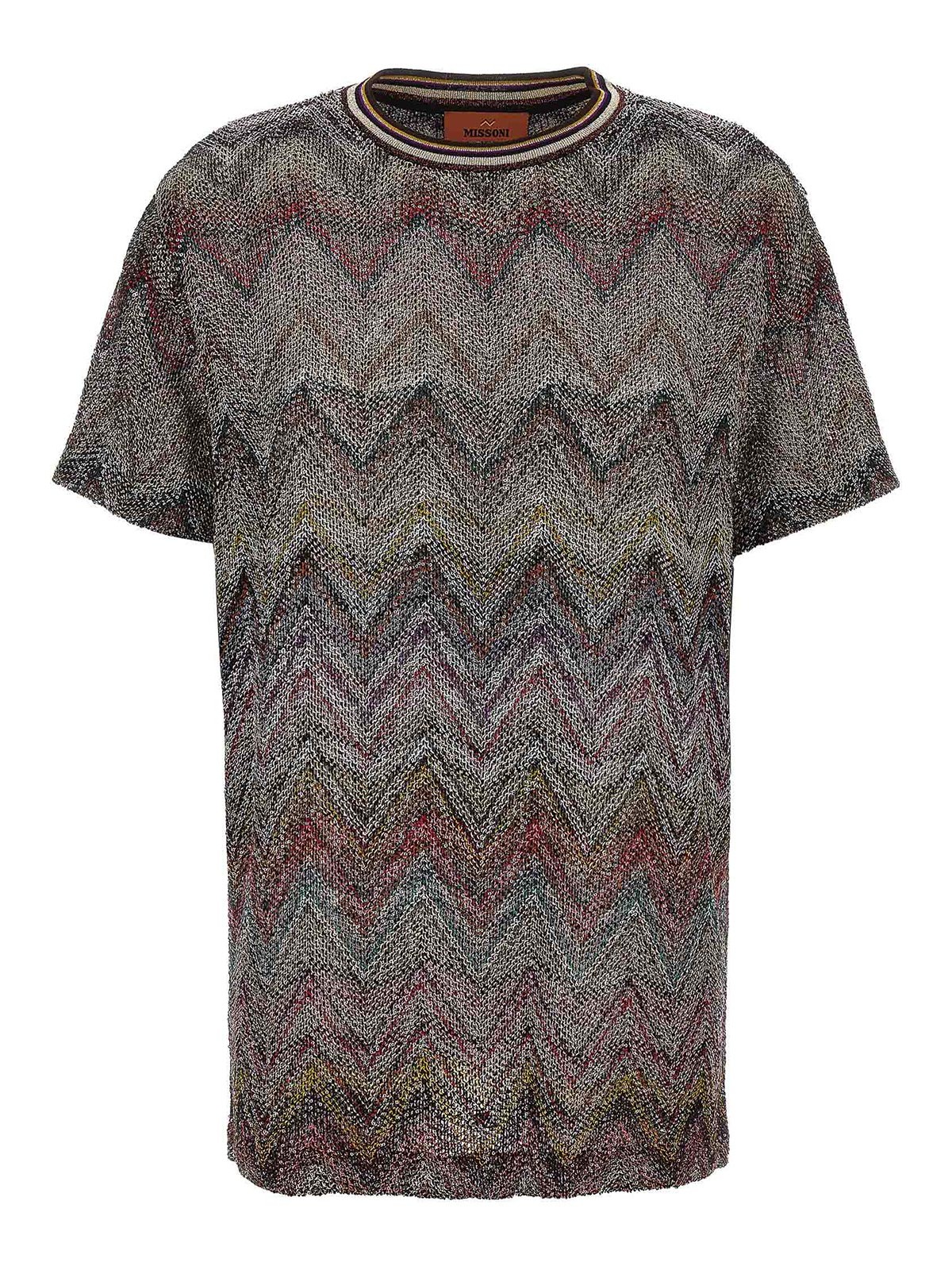 Missoni T-shirt With Multicolor Sequins In Multi