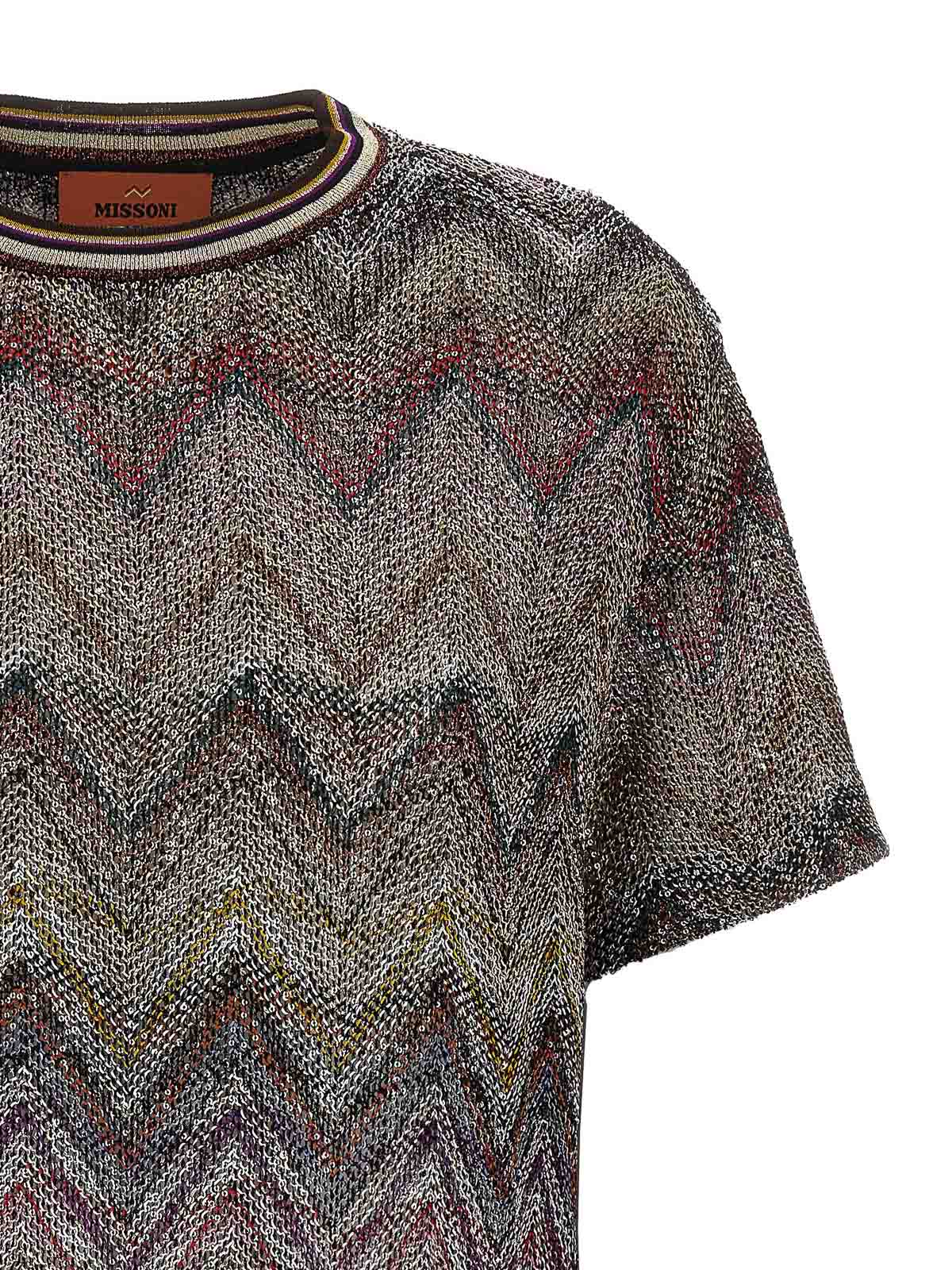 Missoni T-shirt With Multicolor Sequins In Multi