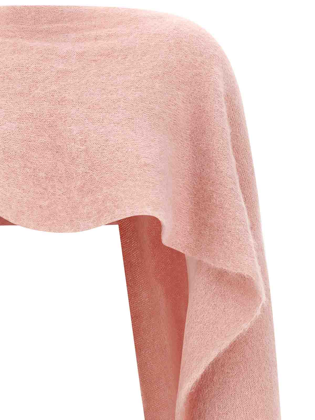Moschino Gauzy Mohair Blend Cape In Nude