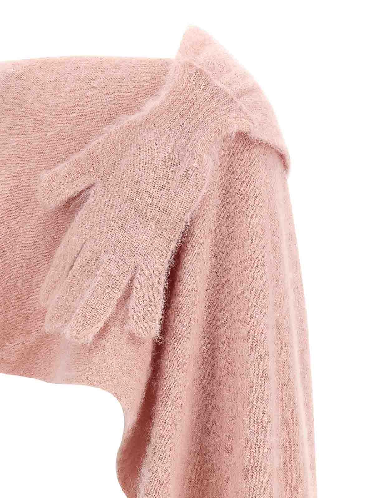 Moschino Gauzy Mohair Blend Cape In Nude
