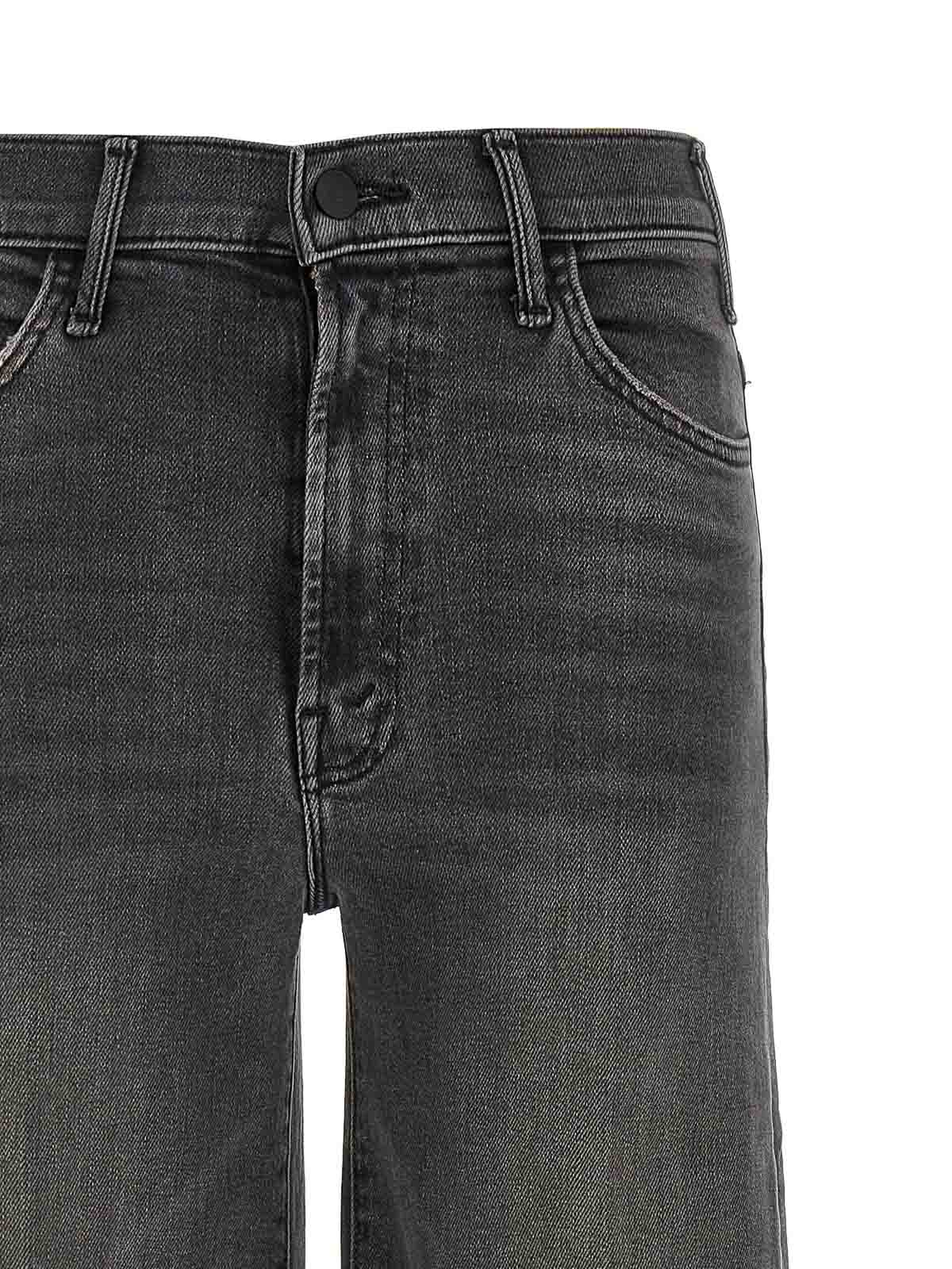 Mother The Hustler Roller Sneak Fray Jeans In Gray