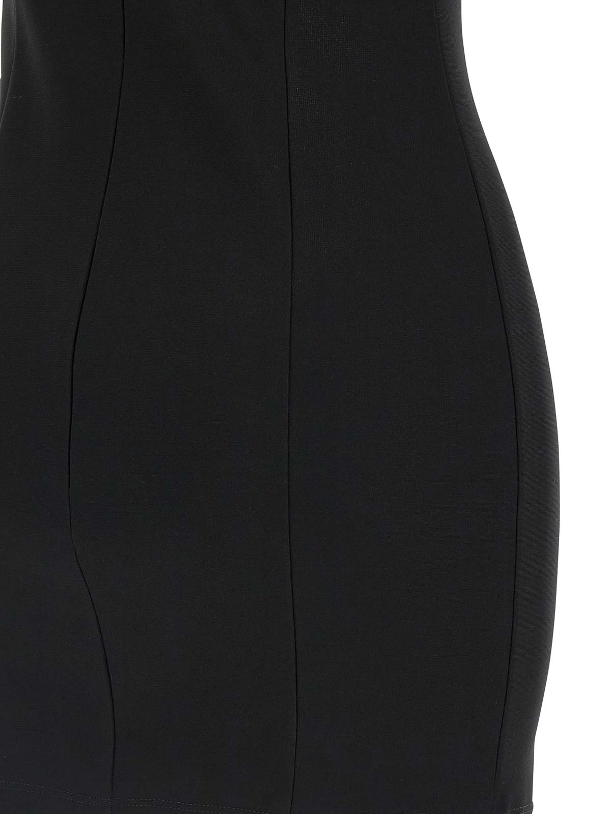 Nensi Dojaka Mesh Panel Sleeveless Fitted Silhouette Dress In Black