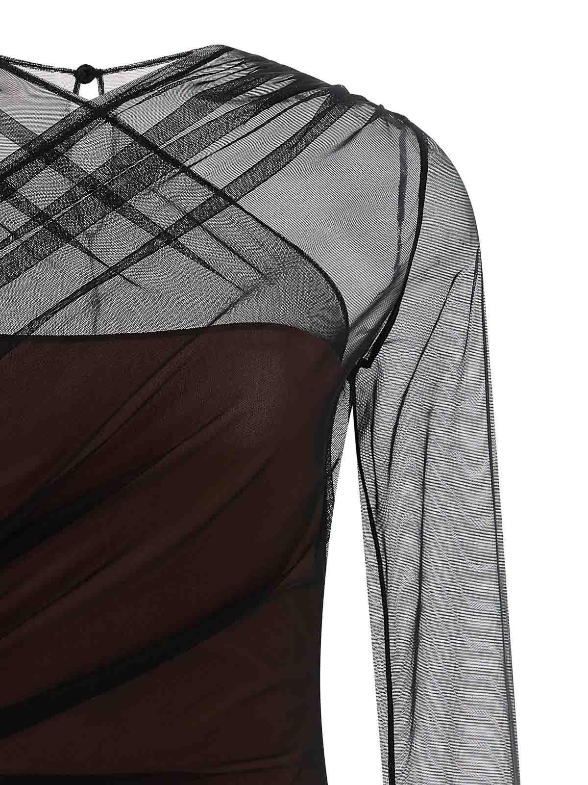 Nensi Dojaka Womens Black Brown Draped Long-sleeves Stretch-wove Bodysuit In Brown