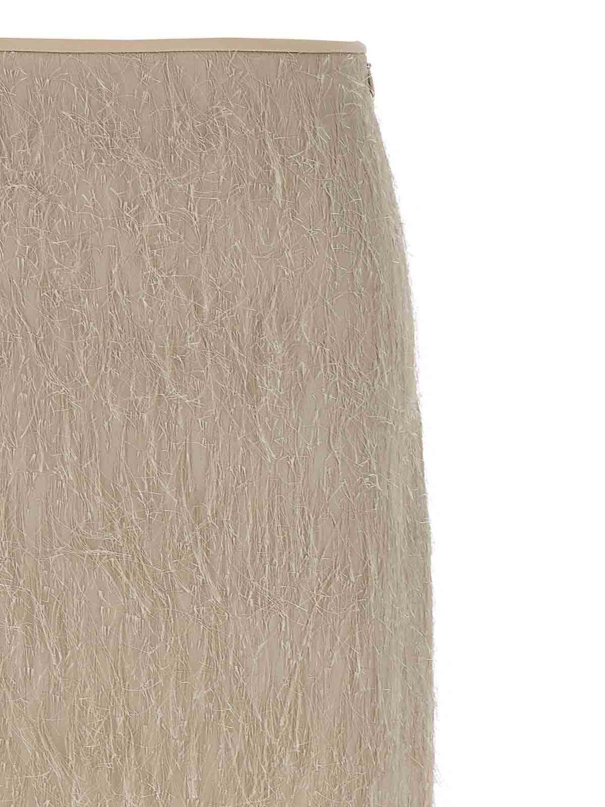 Peserico Textured Sheer Overlay Jacquard Skirt In White