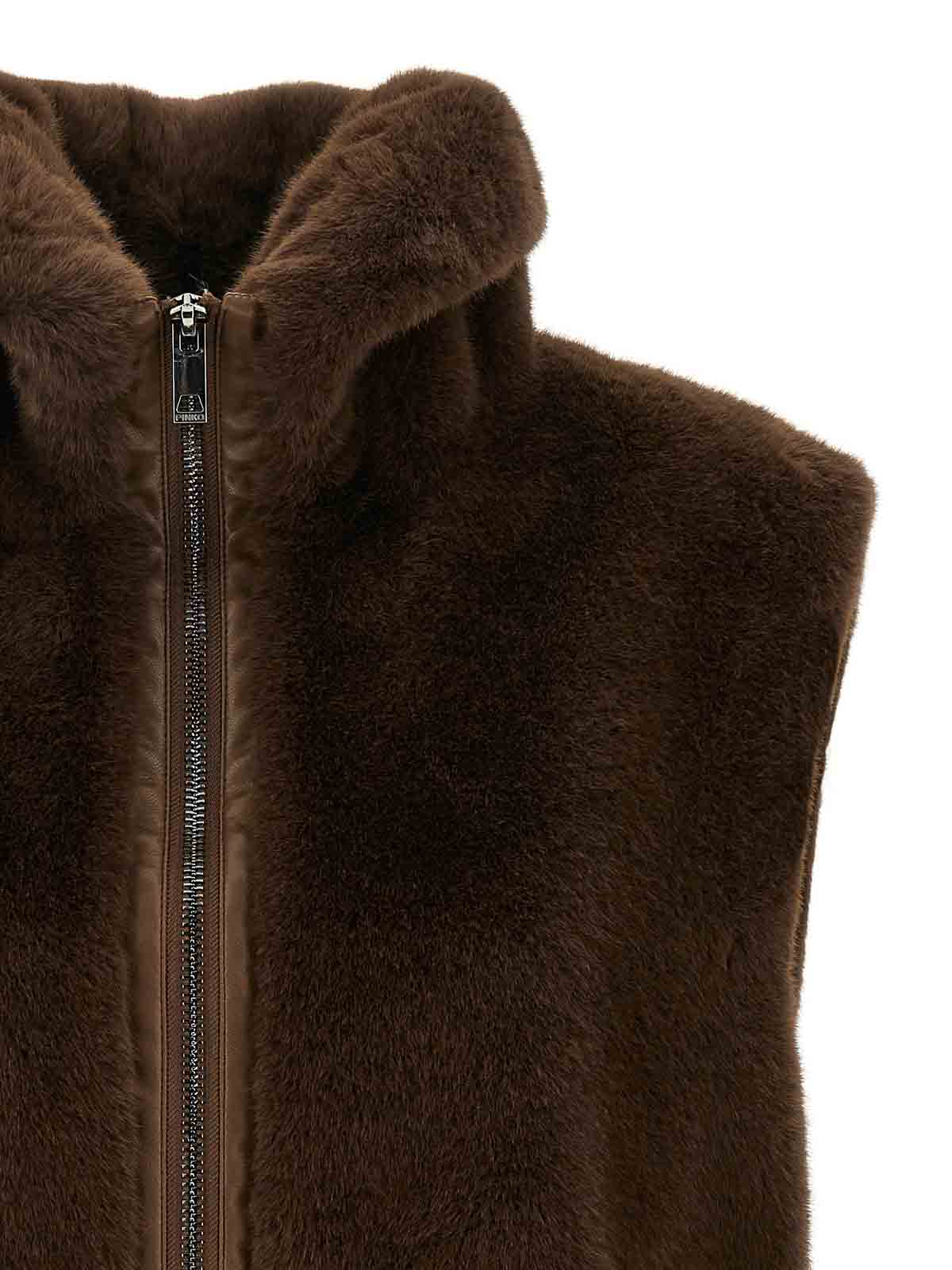 Pinko Brown Polyester Clothing Jackets In Brown