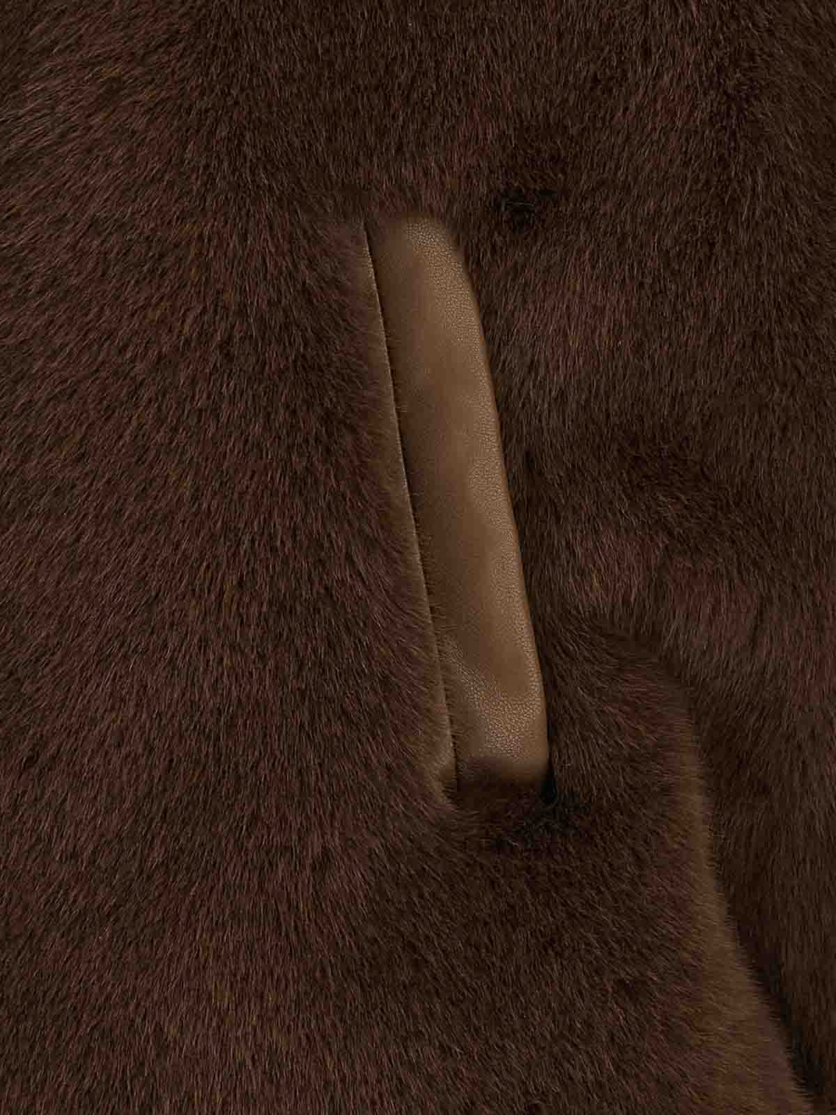 Pinko Brown Polyester Clothing Jackets In Brown