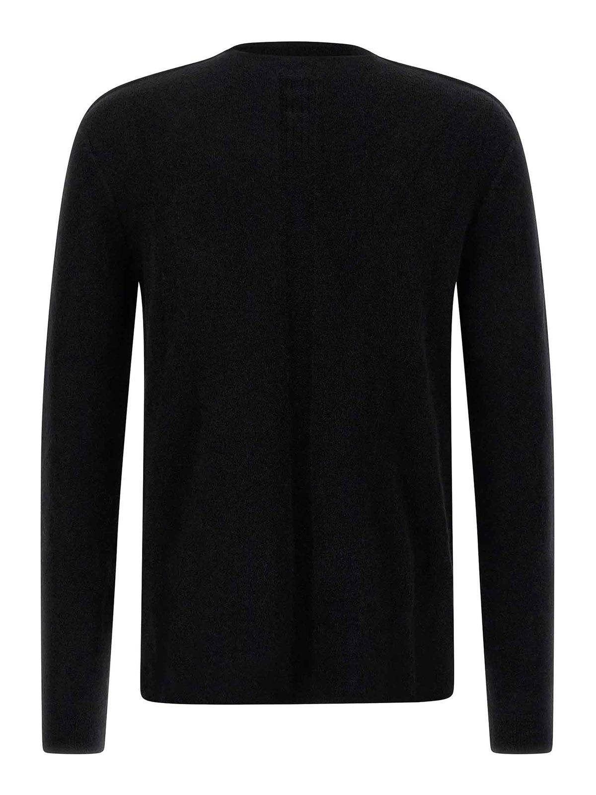 Rick Owens Black Concordians Ls Grid Knit Sweater In Black