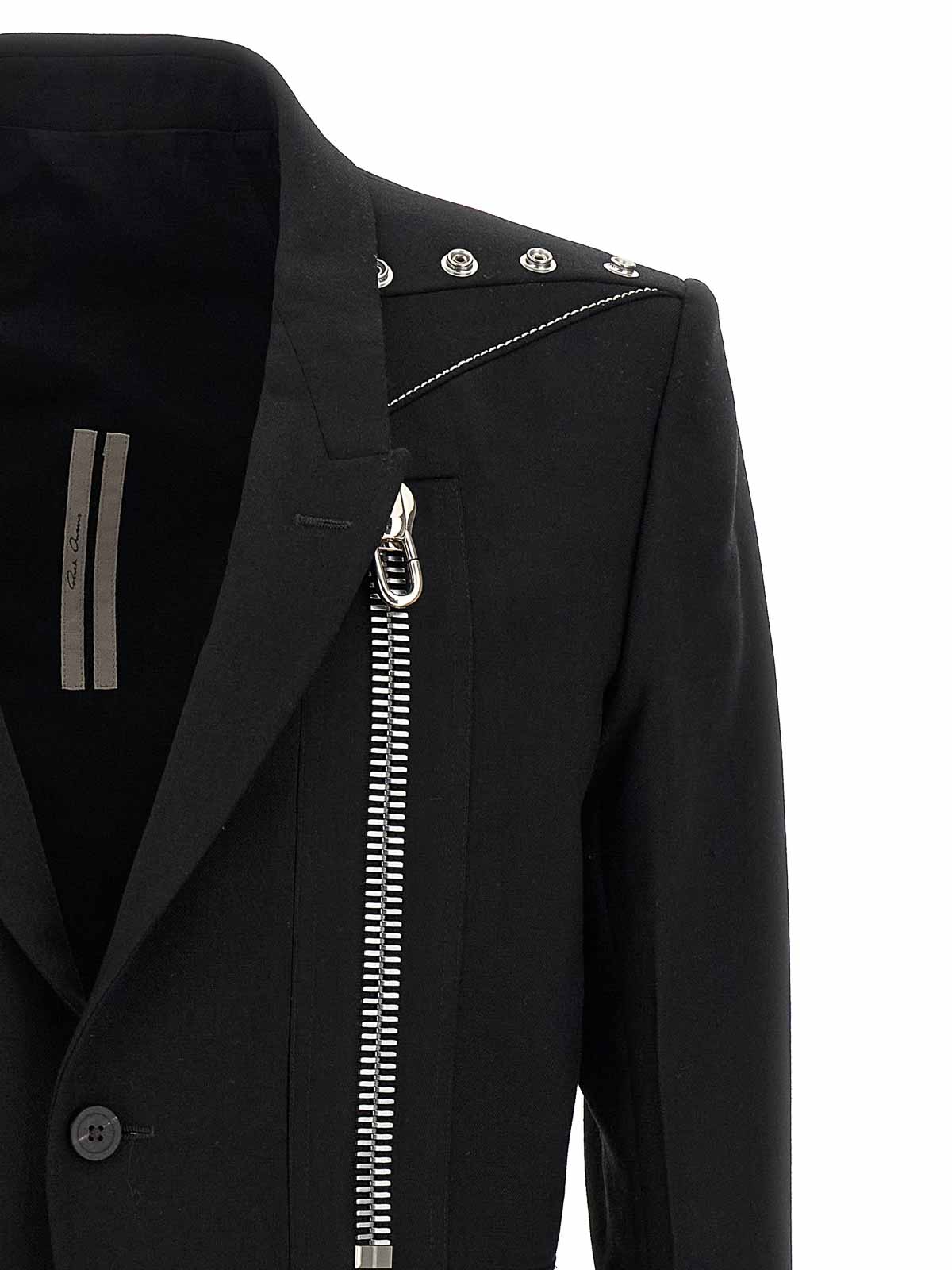 Rick Owens Alice Studded Virgin Wool Blazer In Black