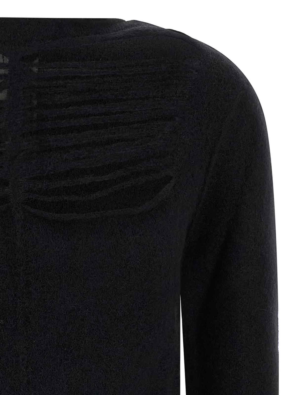 Rick Owens Black Concordians Ls Sweater In Black