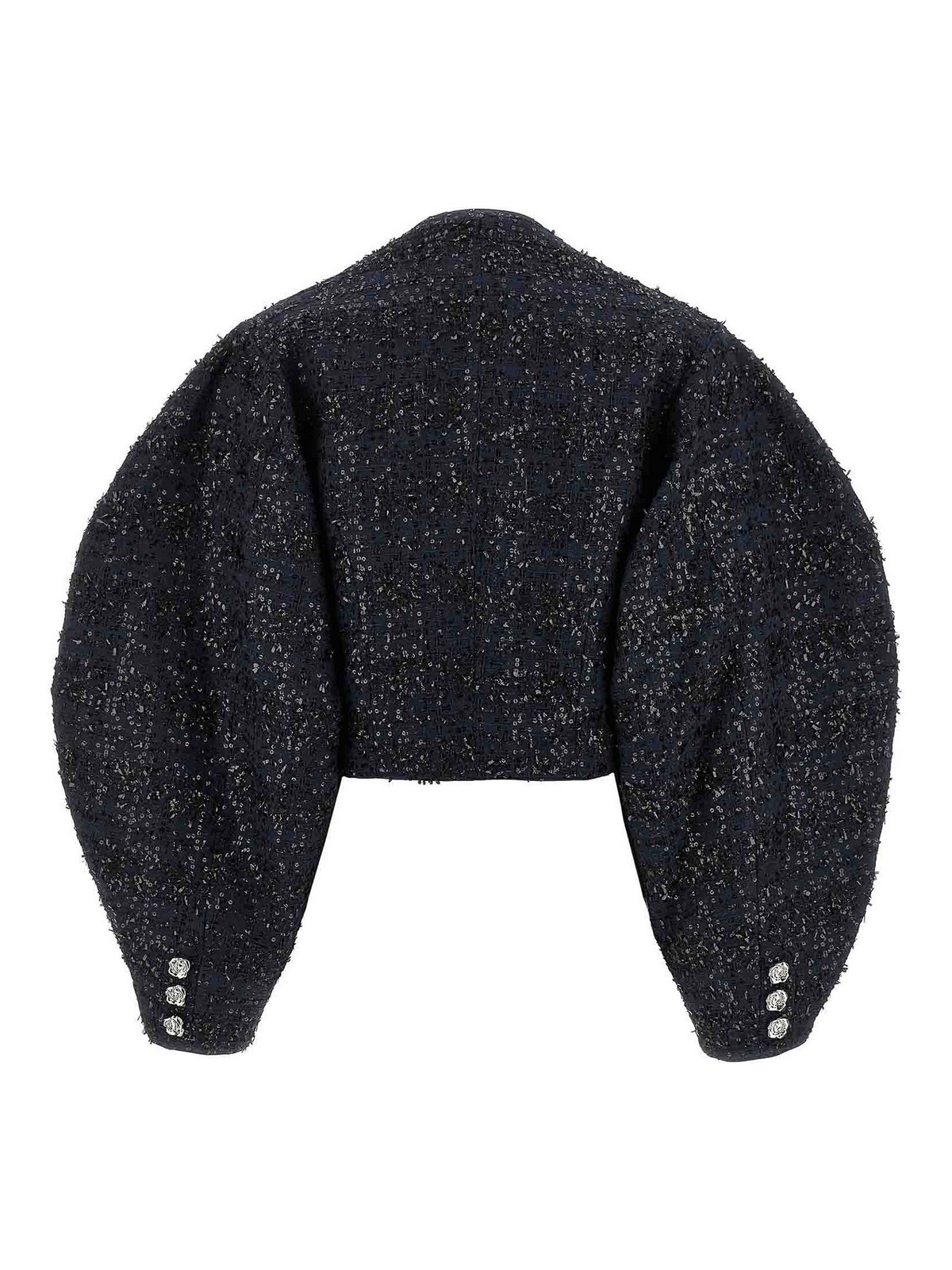 Rotate Birger Christensen Womens Navy Vinetta Sequin-embellished Woven Jacket In Blue