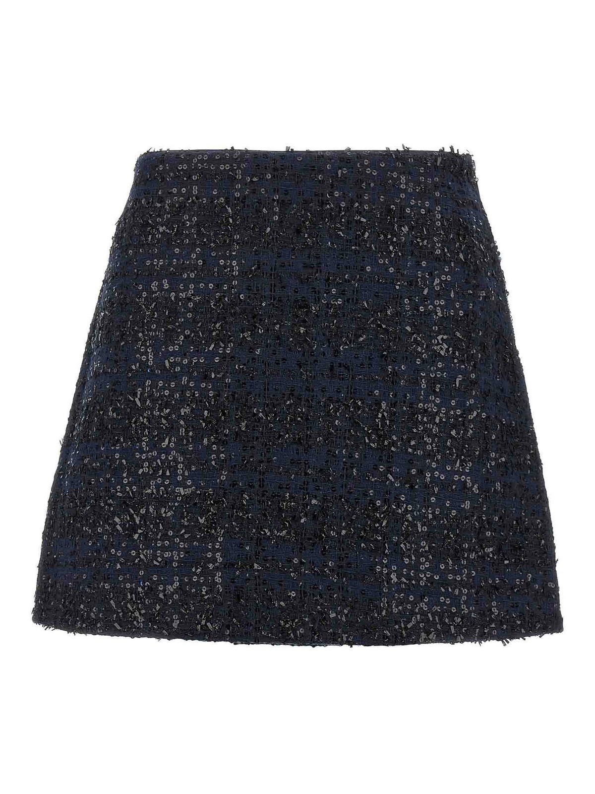 Rotate Birger Christensen Mesh Midi Skirt With Floral Bead Embroidery In Blue