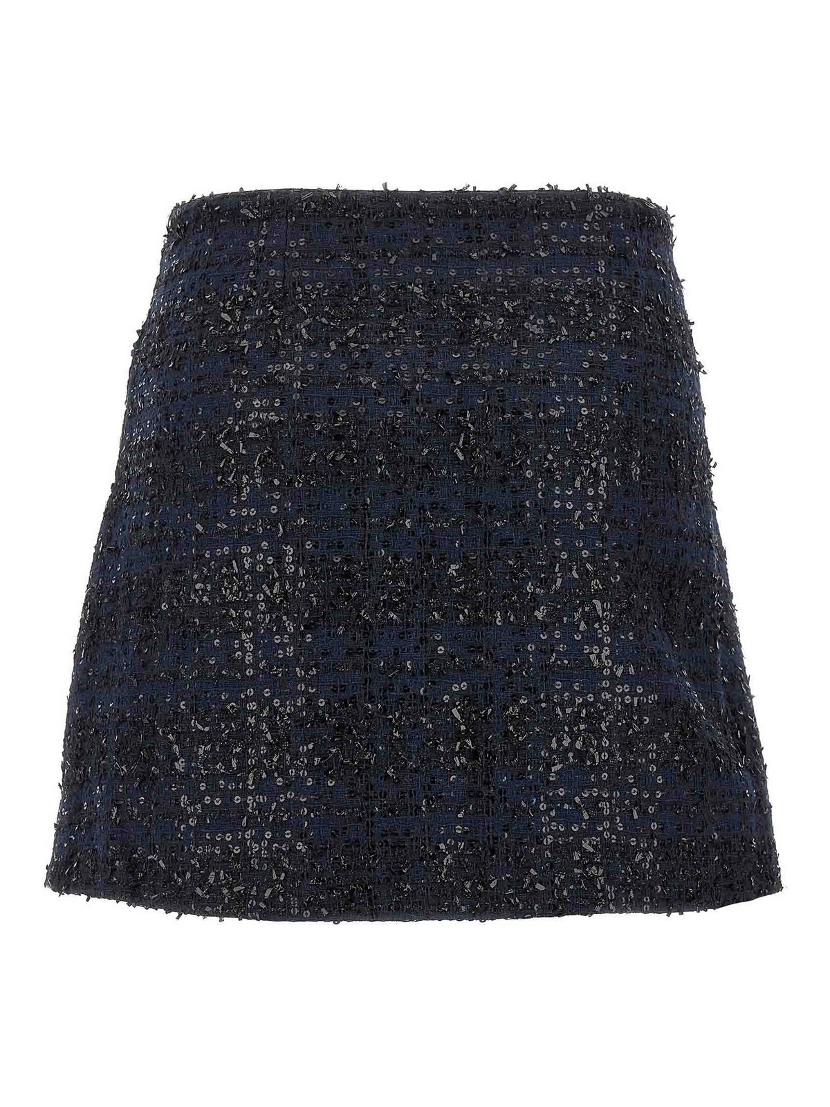 Rotate Birger Christensen Mesh Midi Skirt With Floral Bead Embroidery In Blue