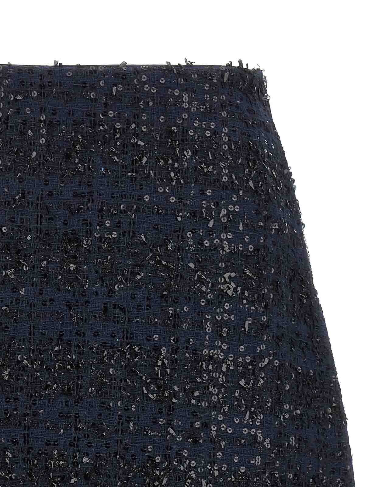 Rotate Birger Christensen Mesh Midi Skirt With Floral Bead Embroidery In Blue