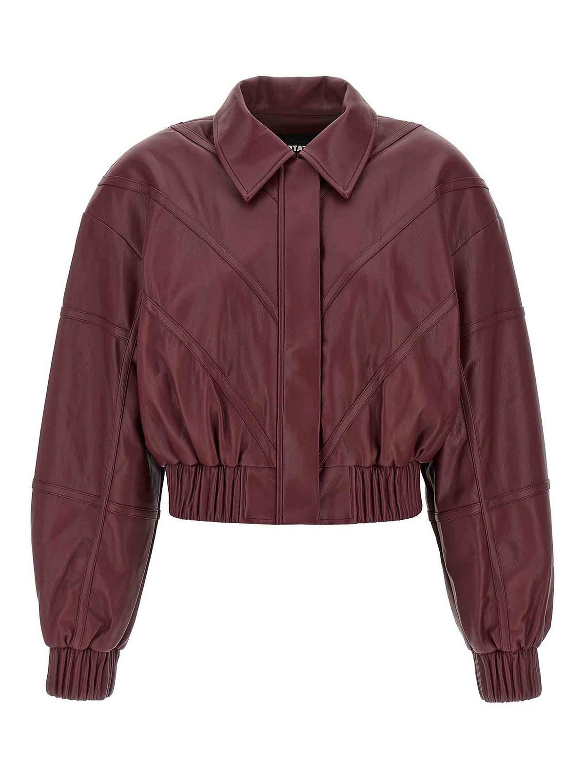 Rotate Birger Christensen Rotate Synthetic Leather Bomber Jacket In Burgundy