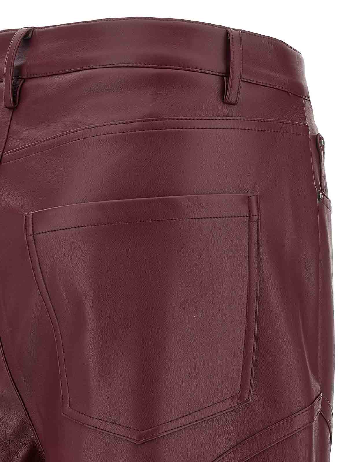 Rotate Birger Christensen Rotate Synthetic Leather Pants In Burgundy