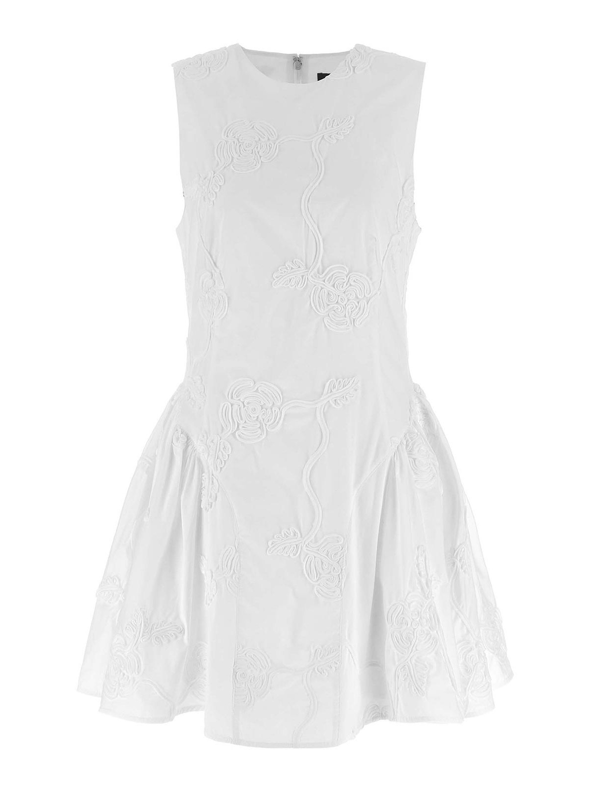 Rotate Birger Christensen Flared Cotton Poplin Dress In White
