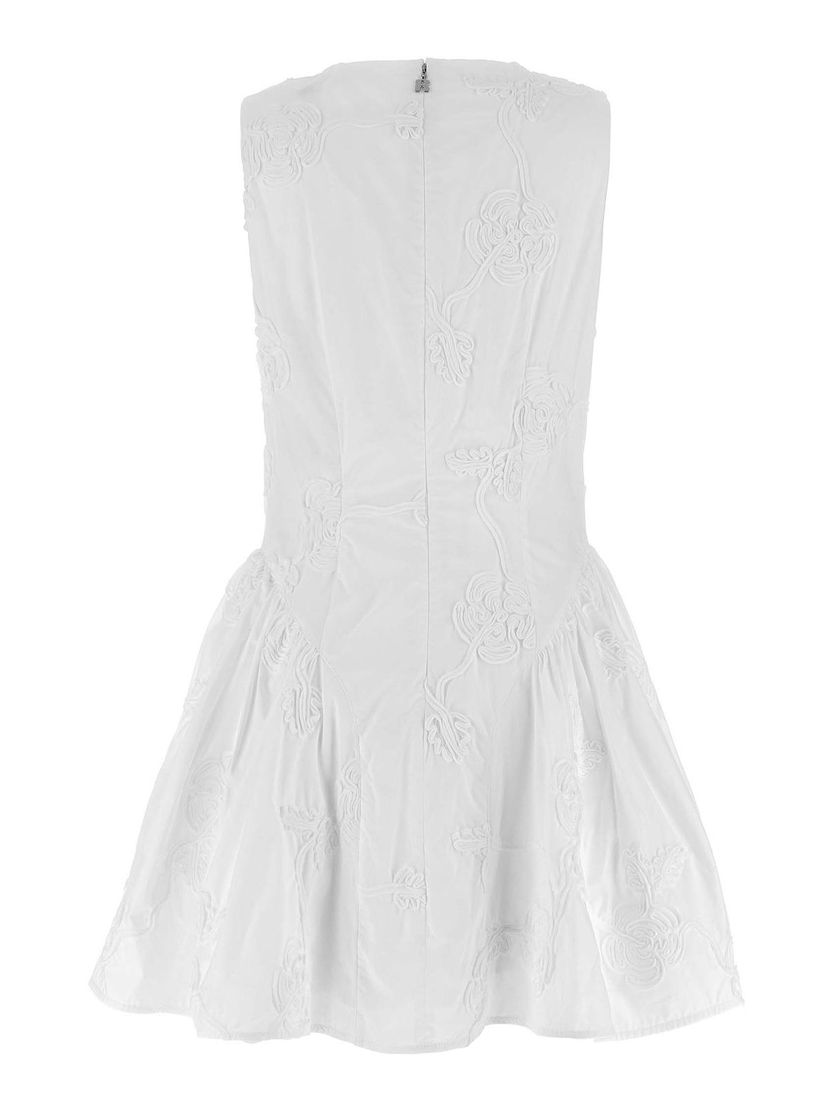 Rotate Birger Christensen Flared Cotton Poplin Dress In White
