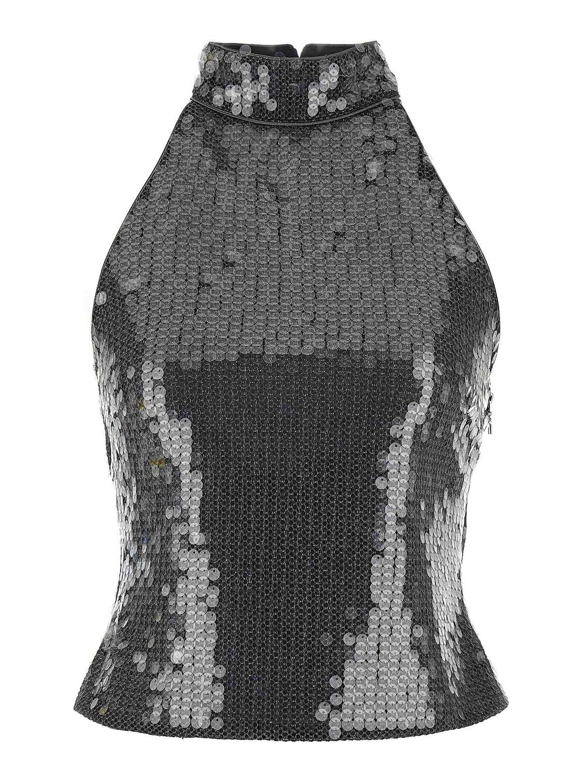 Rotate Birger Christensen Sequin Top In Black