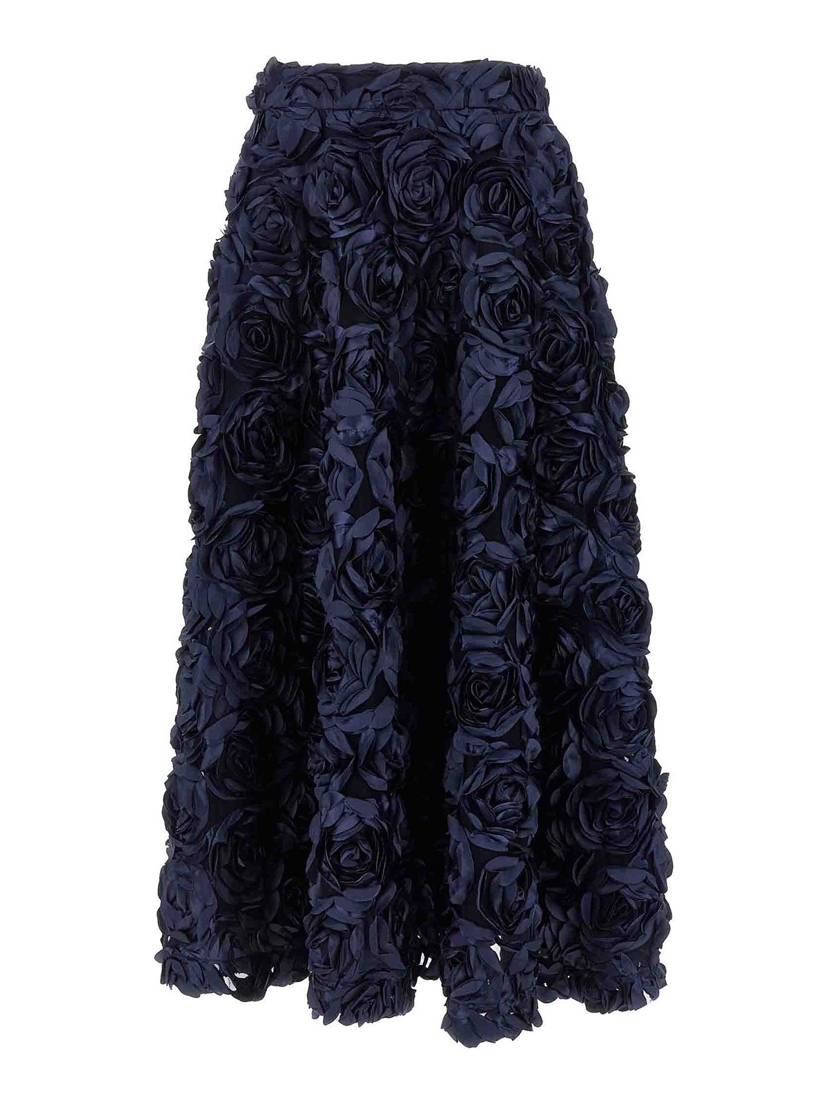 Rotate Birger Christensen Rotate Blue Skirt With All-over Embossed Rose Detailing In Blue