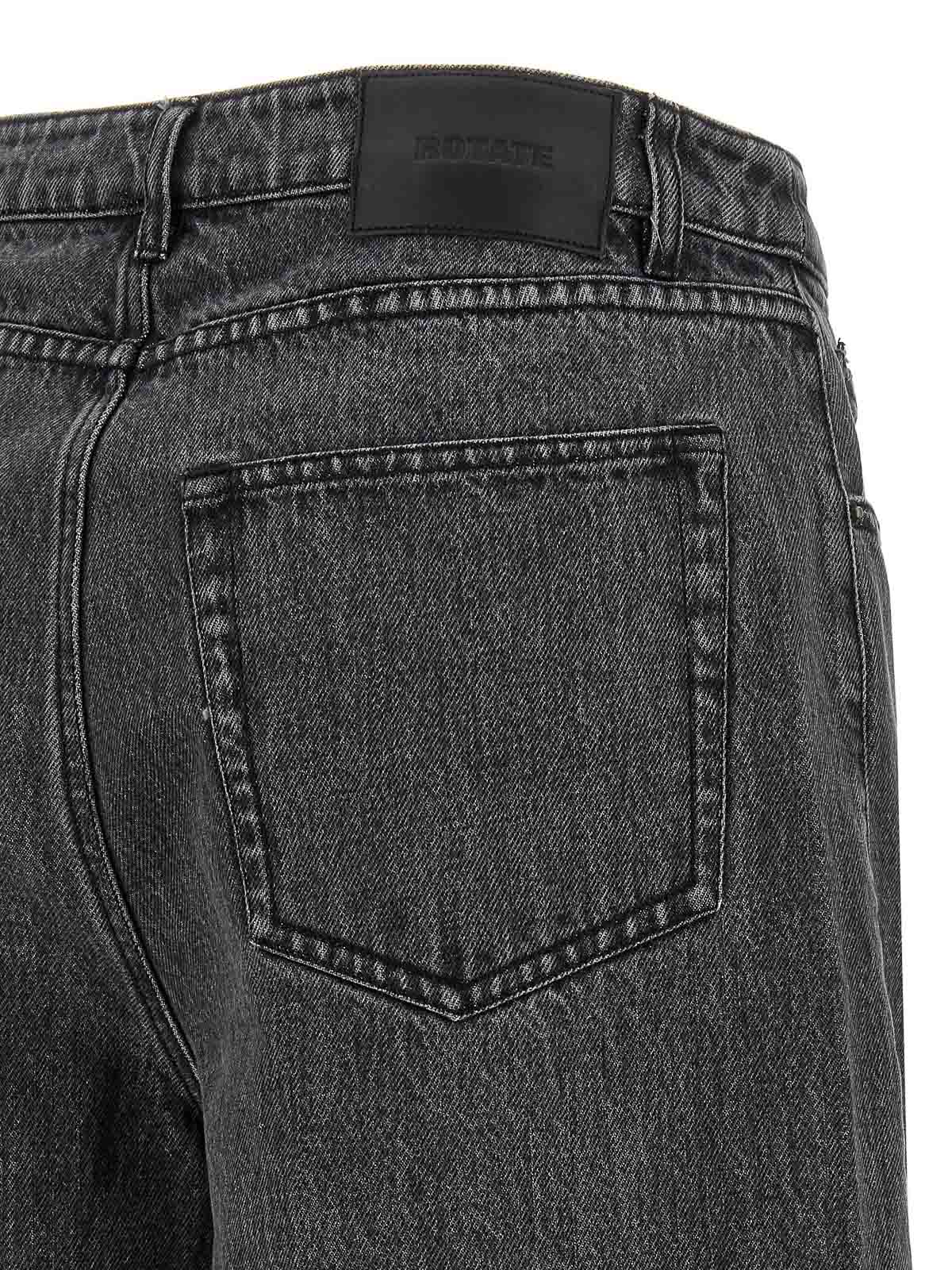Rotate Birger Christensen Wide-leg Pants With Lace-up Detailing In Organic Cotton In Black