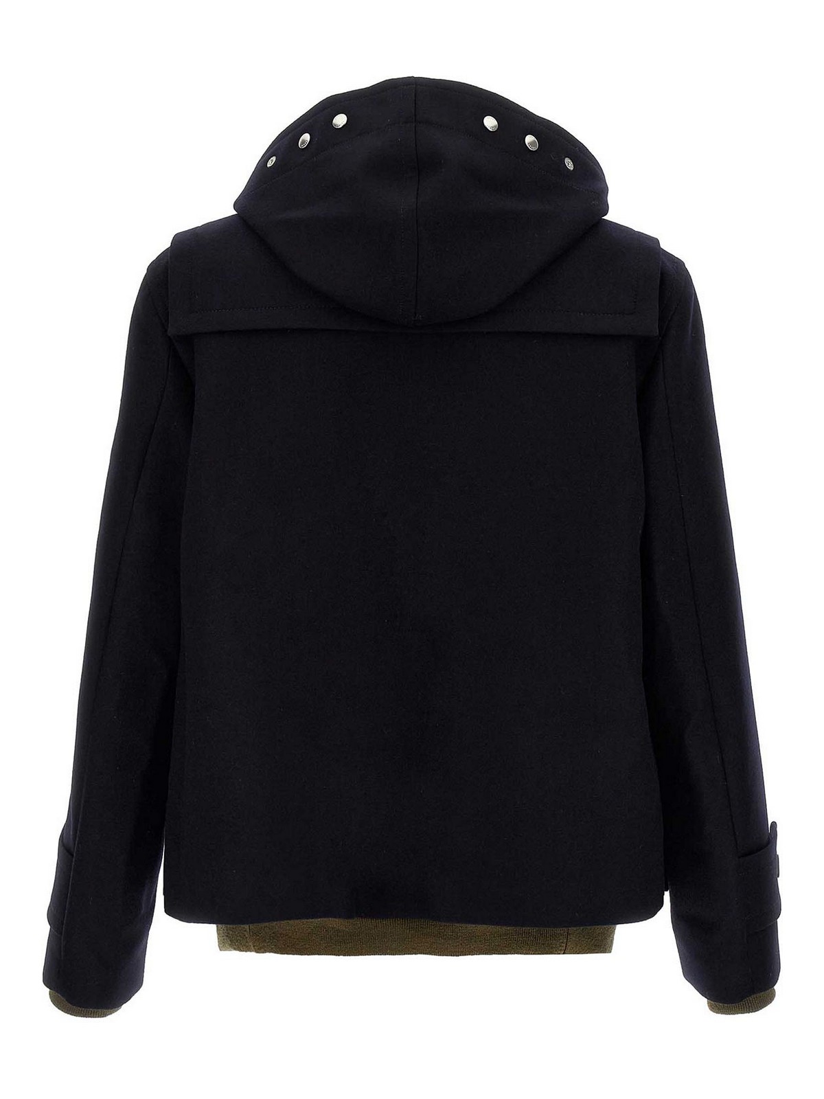 Sacai Hooded Toggle-fastening Coat In Black