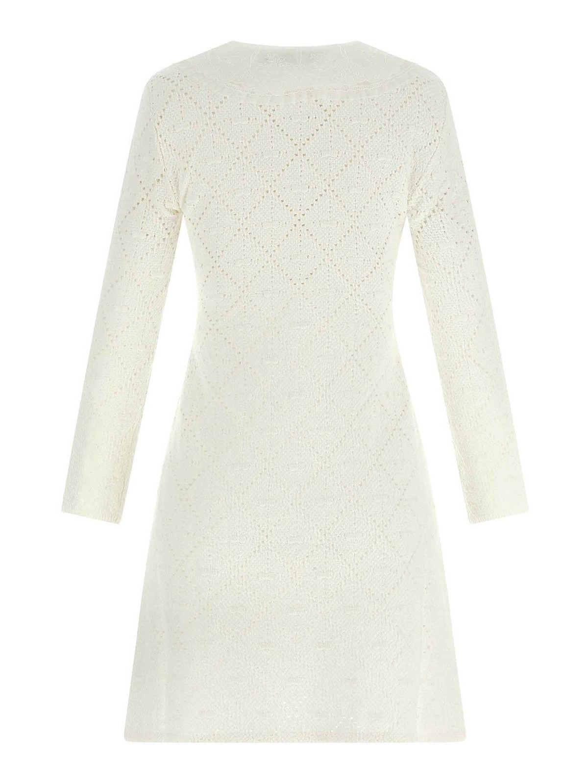 Self-portrait Intricate Openwork Mini Dress In White