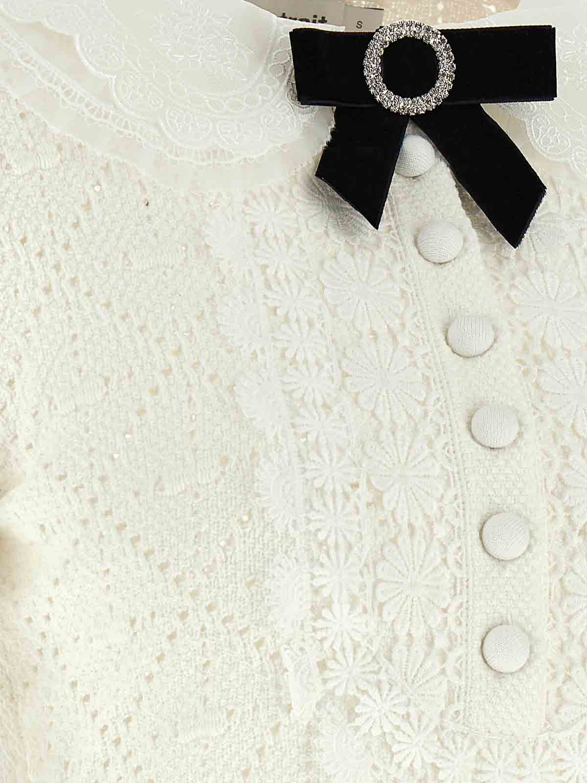 Self-portrait Intricate Openwork Mini Dress In White