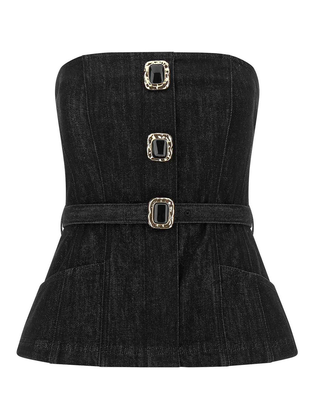 Self-portrait Bandeau Top In Black