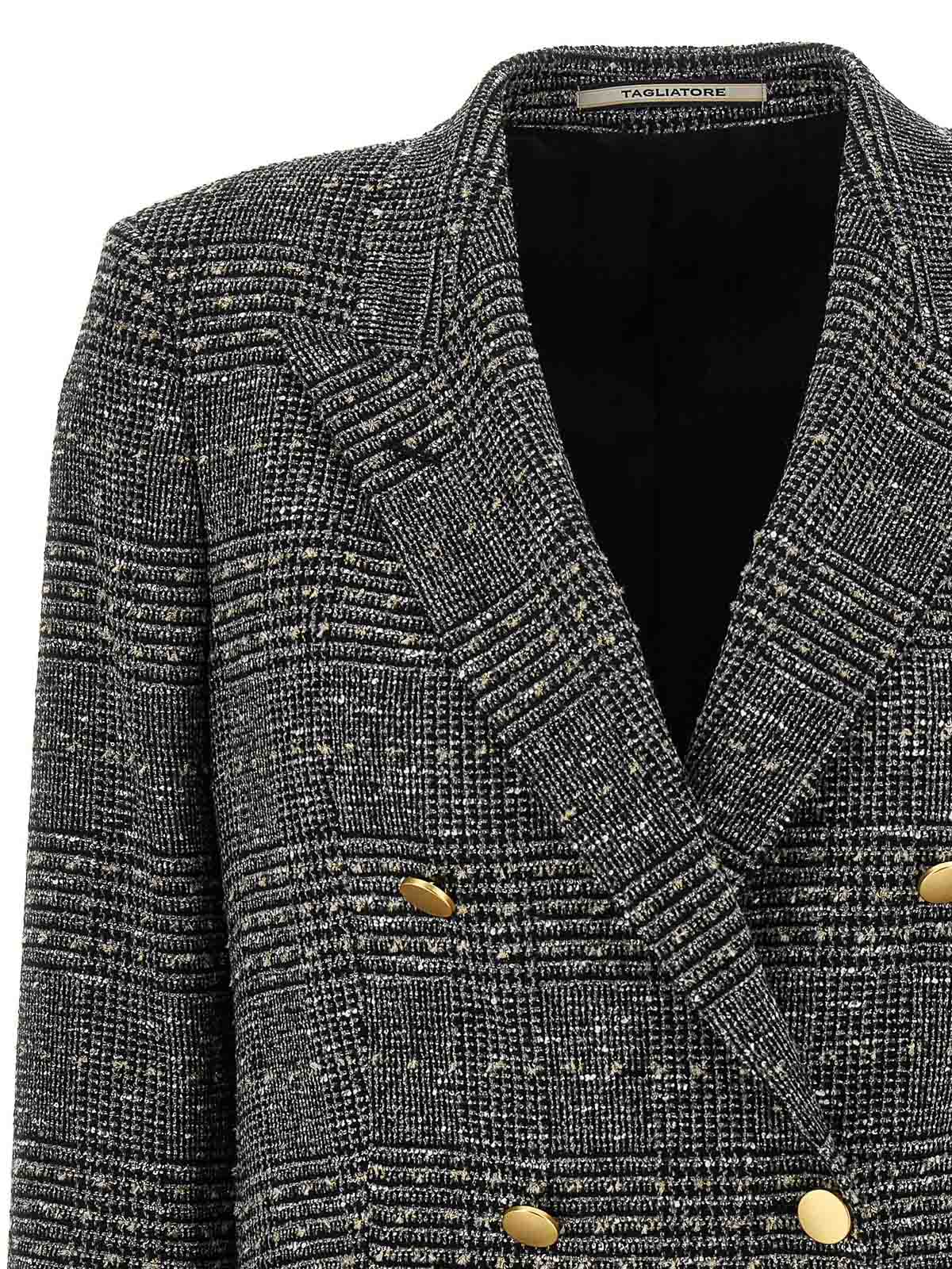 Tagliatore Jasmine Check-patterned Double-breasted Blazer In Black