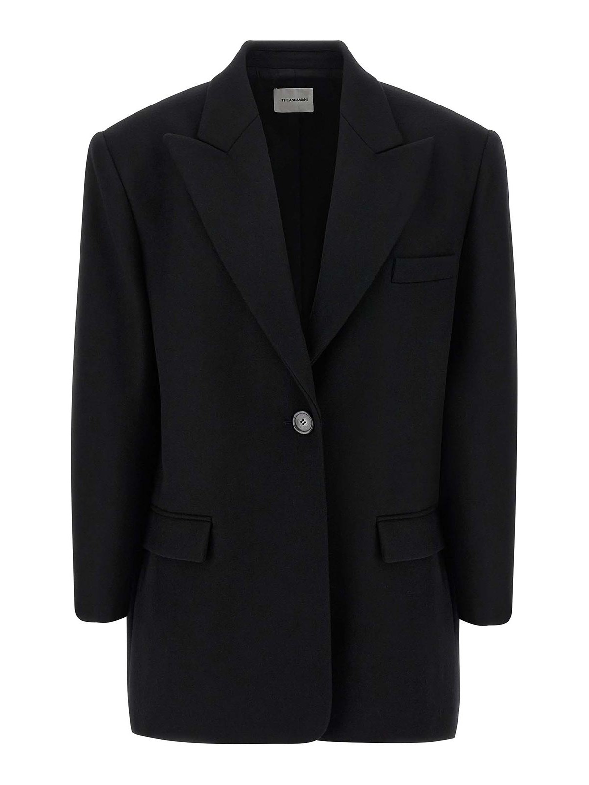 The Andamane Padded Peak-lapel Blazer In Black