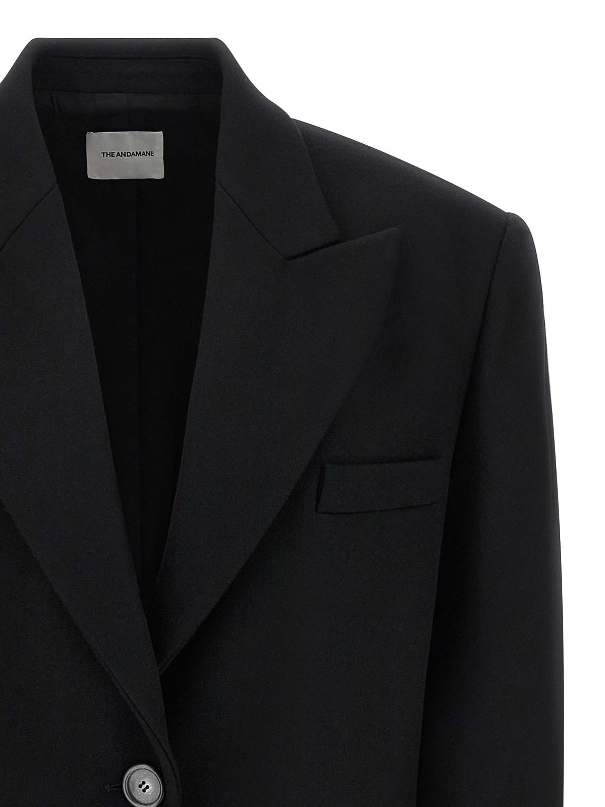 The Andamane Padded Peak-lapel Blazer In Black
