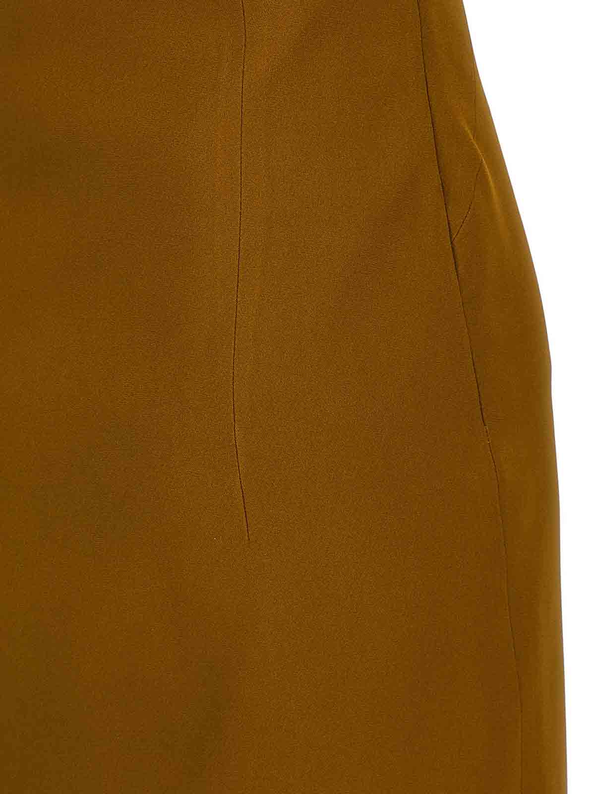 Attico Sequin Insert Strapless Fitted Dress With Side Mesh In Brown