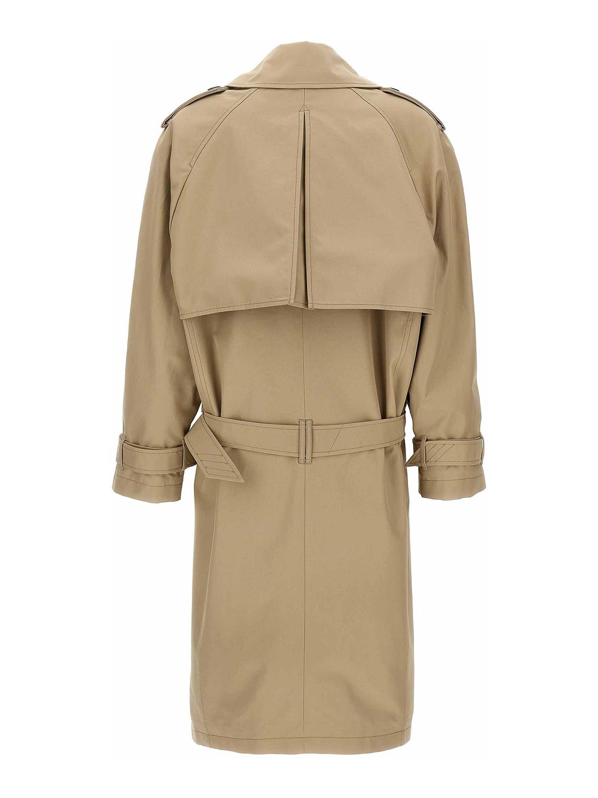 Attico Cotton Trench Coat In Brown