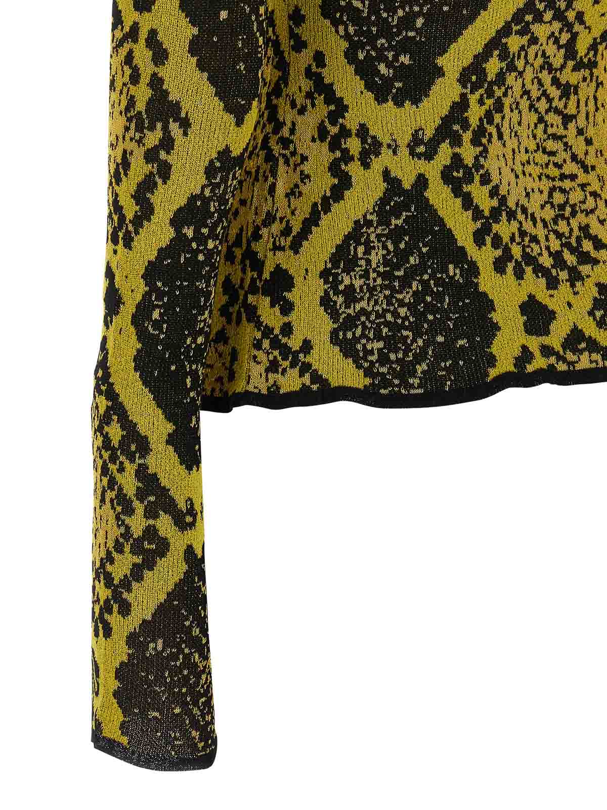 Attico Python Jacquard Cardigan Sweaters And Cardigans Yellow In Yellow