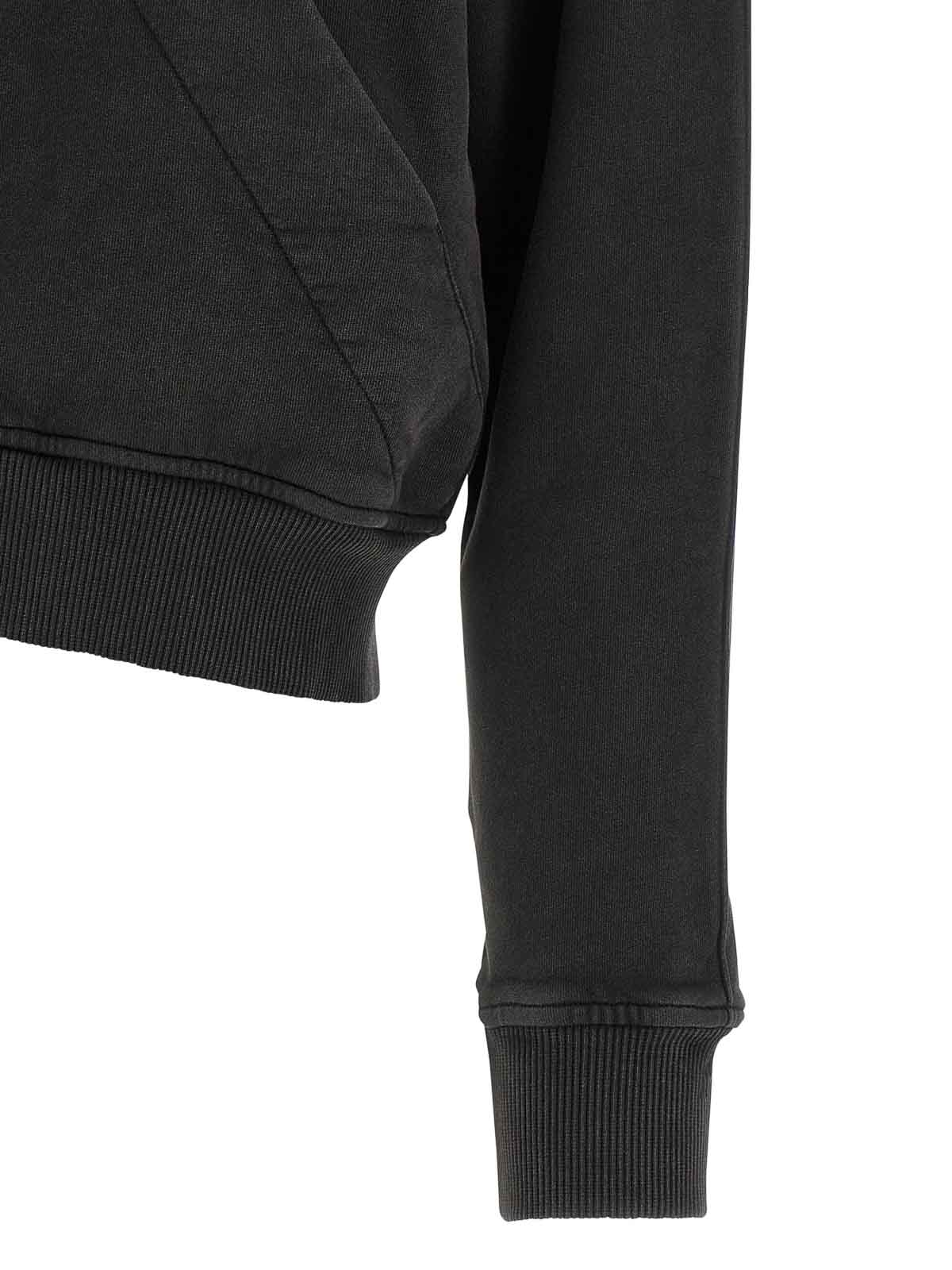 Attico Cropped Zip Fleece Ribbed Finish In Blue
