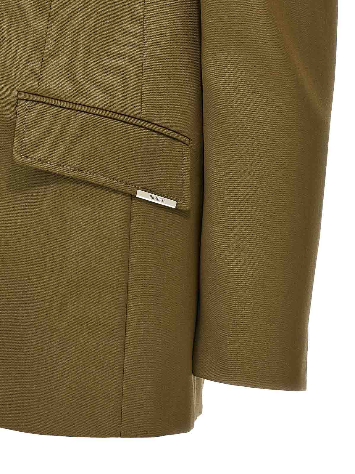 Attico Green Jacket With Asymmetric Closure On The Front In Green