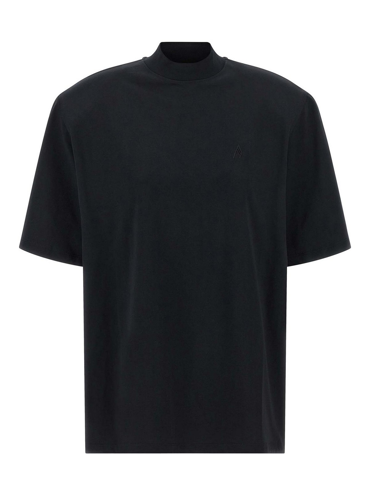 Attico Maxi Shoulder Strap T-shirt In Black