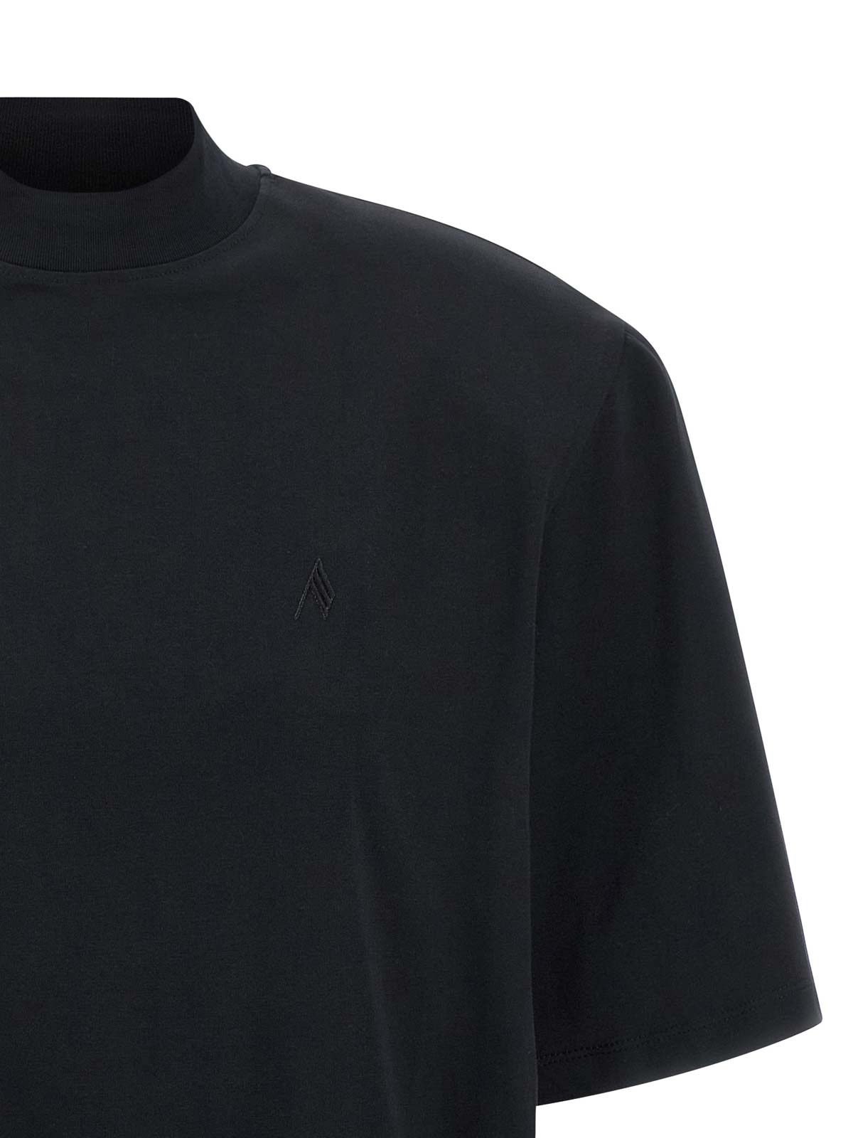 Attico Maxi Shoulder Strap T-shirt In Black