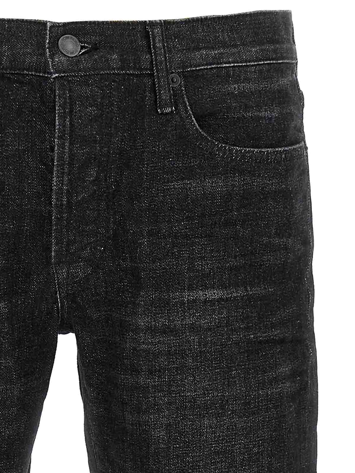 Tom Ford Stonewashed Five-pocket Jeans In Black