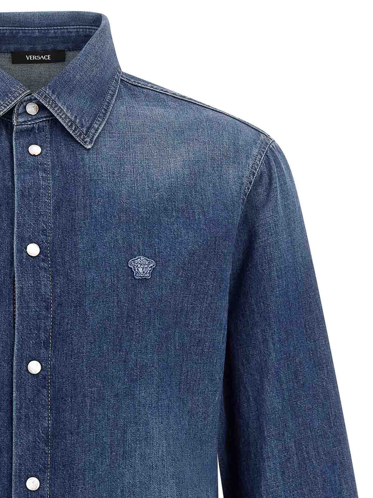 Versace Medusa Shirt And Blouse Blue In Blue