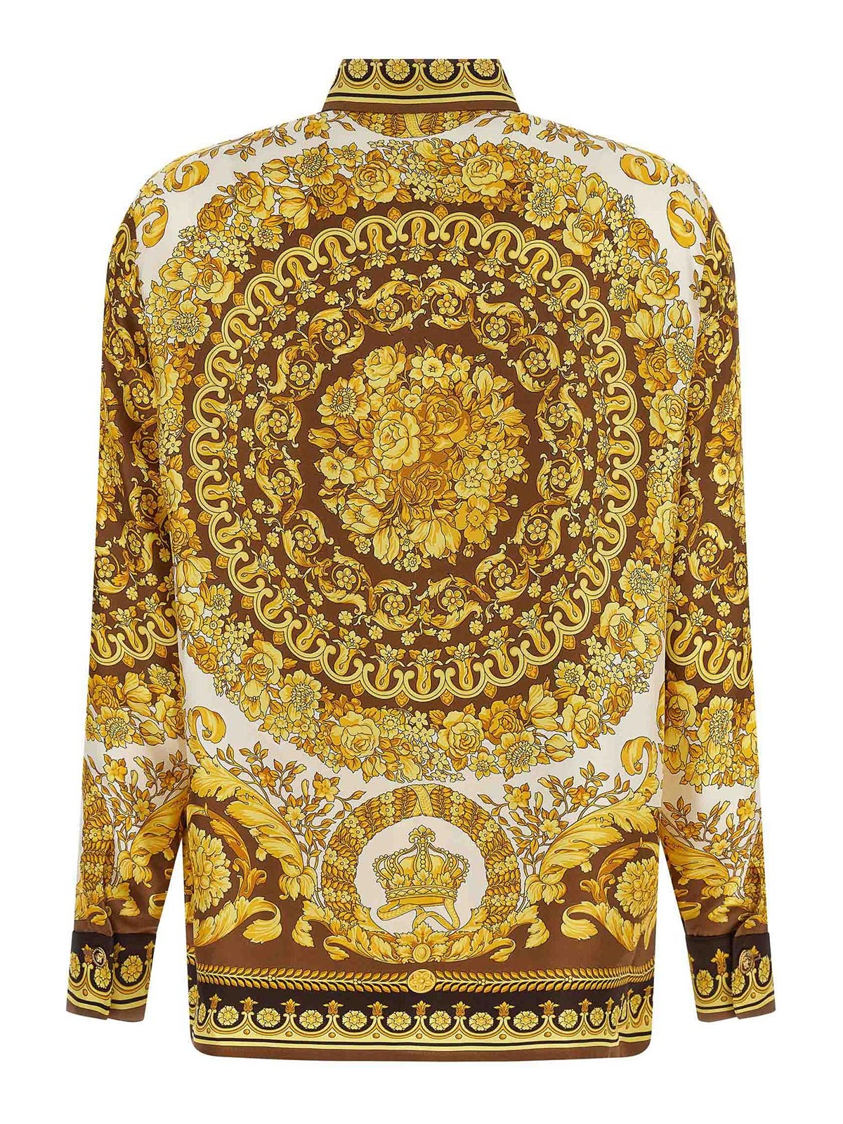 Versace Chemise Barocco Silk In Gold