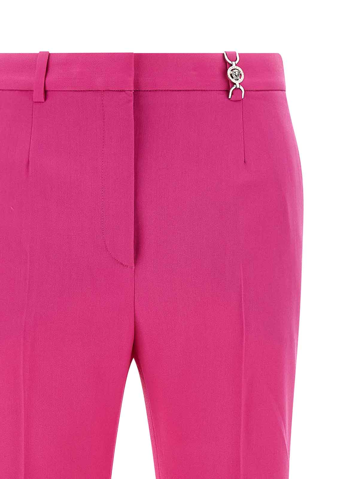 Versace Casual Trousers With Back Pocket And Belt Loops In Pink