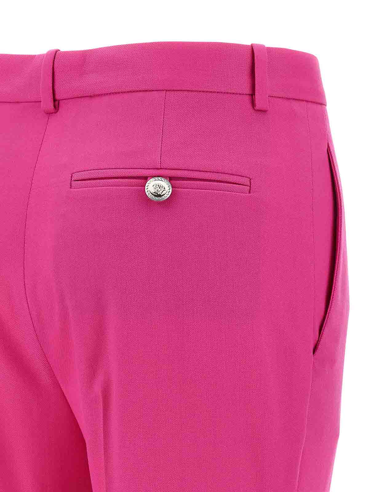 Versace Casual Trousers With Back Pocket And Belt Loops In Pink