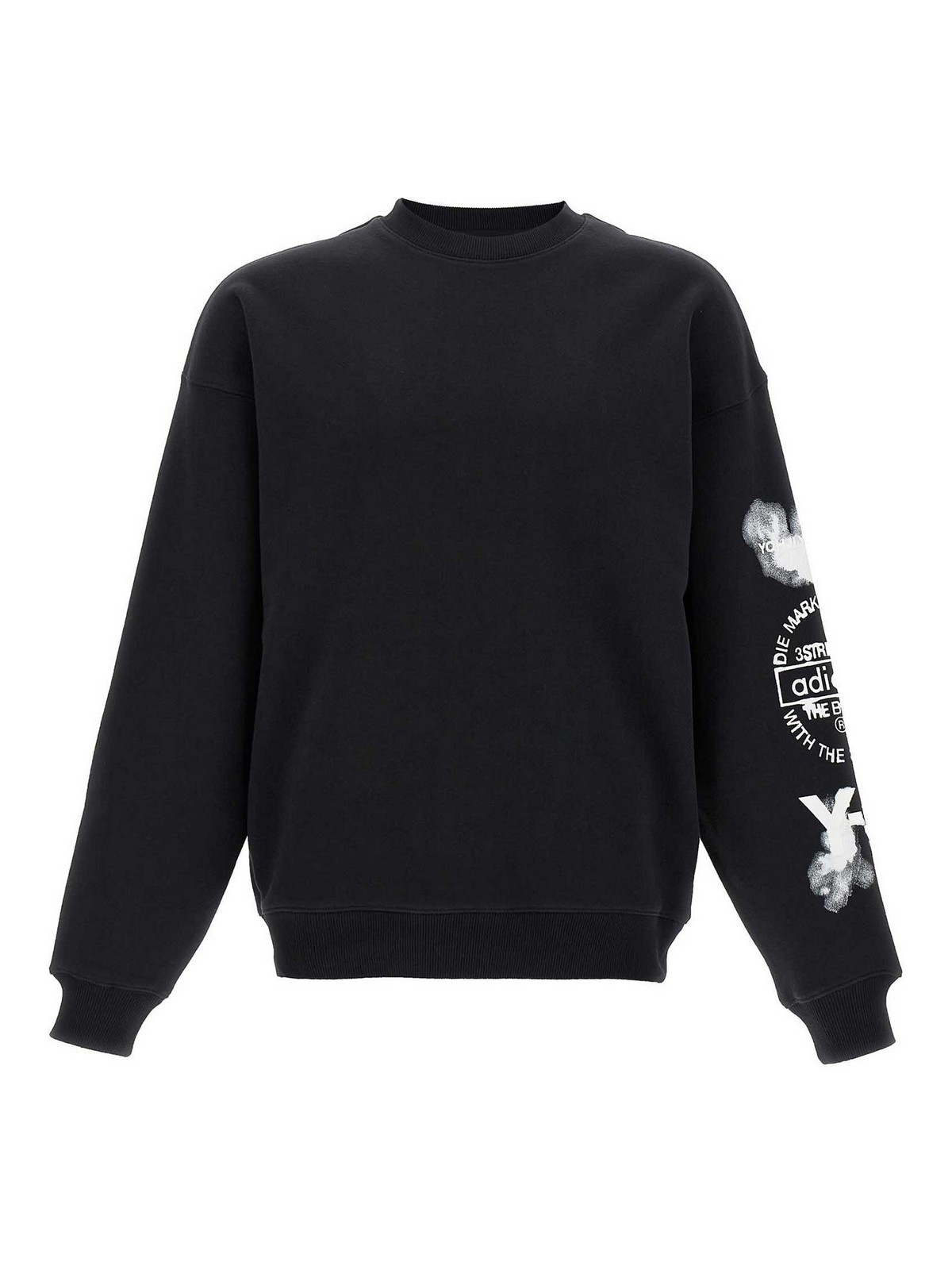 Y-3 Gfx Crew Cotton Sweatshirt In Black