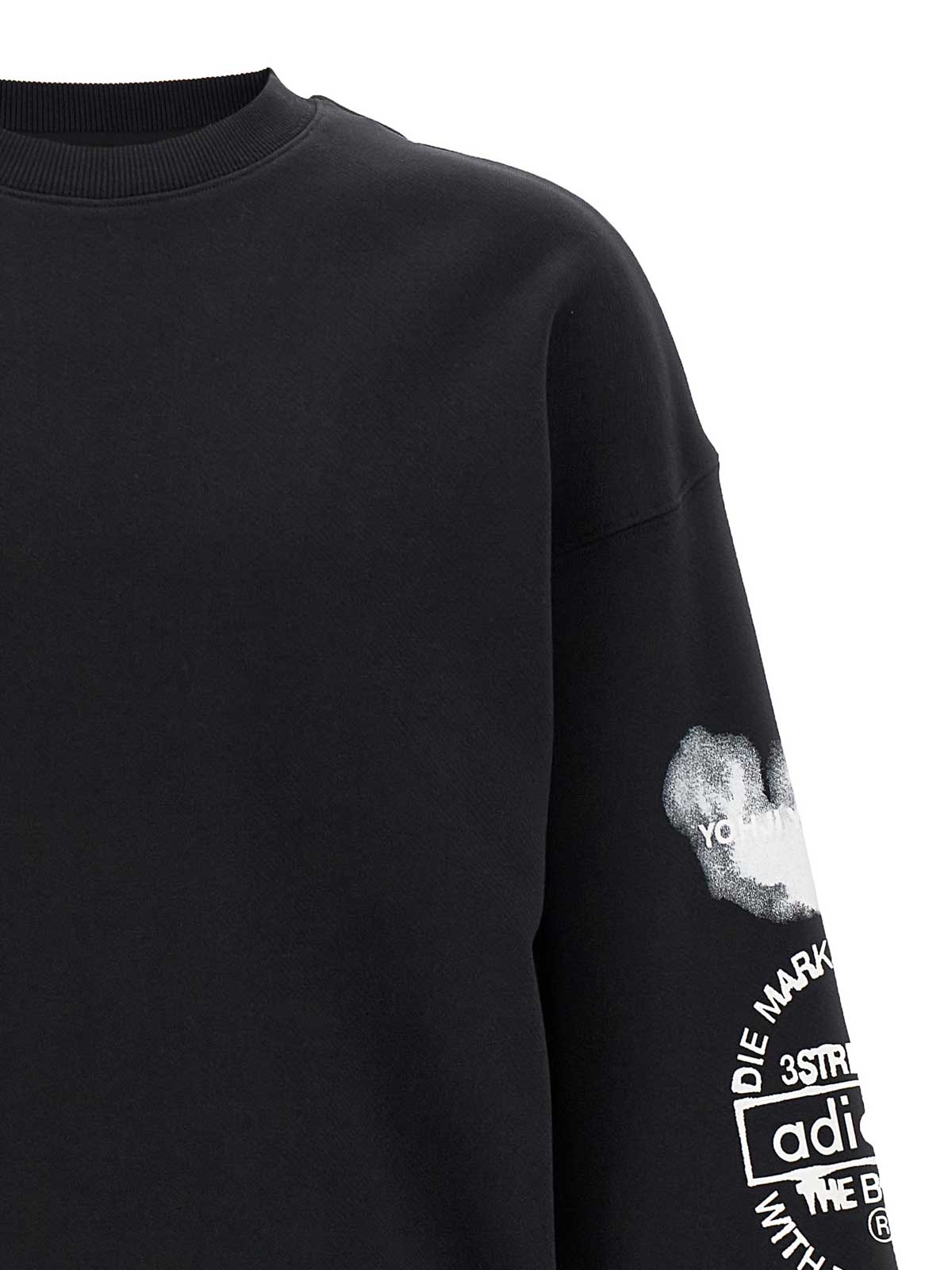 Y-3 Gfx Crew Cotton Sweatshirt In Black