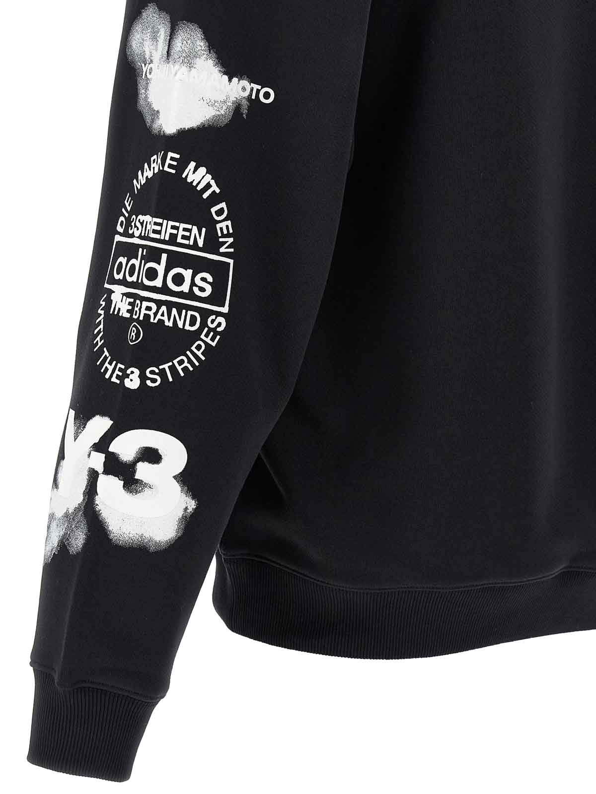 Y-3 Gfx Crew Cotton Sweatshirt In Black