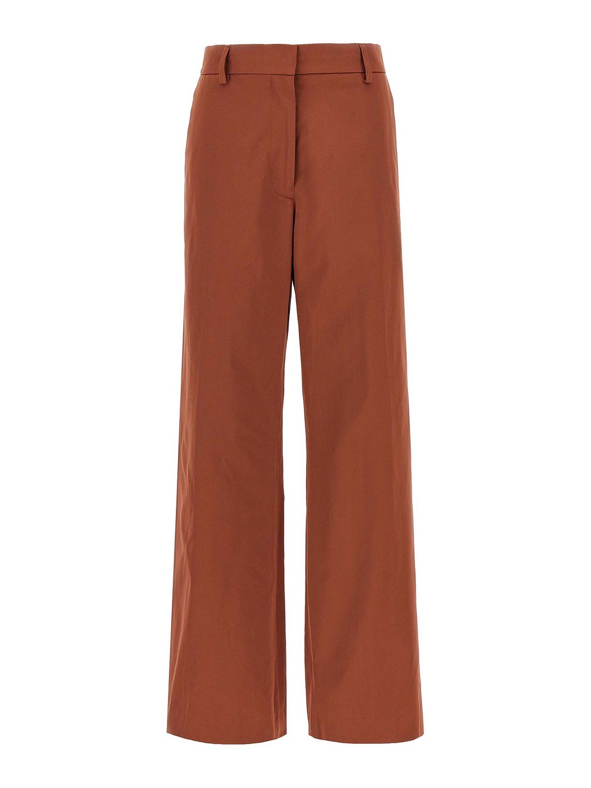 Dries Van Noten High Waist Wide Leg Trousers With Back Pockets In Red