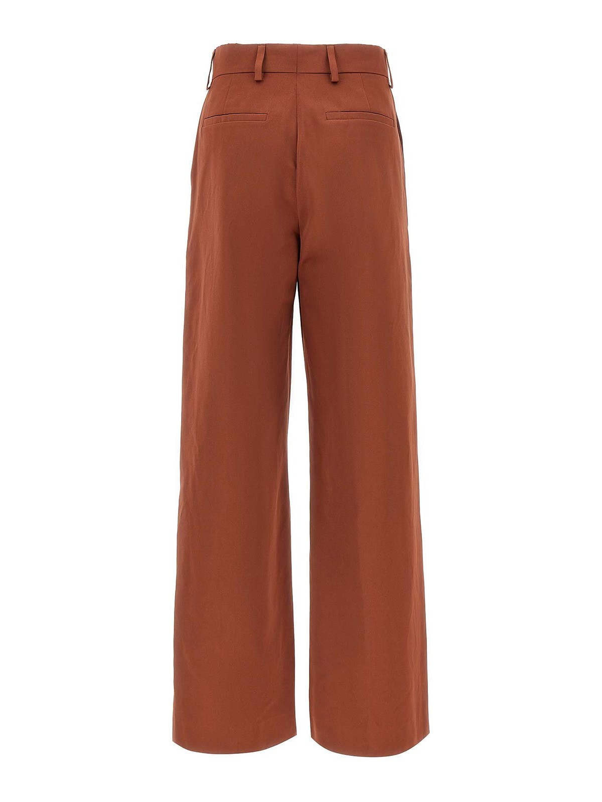 Dries Van Noten High Waist Wide Leg Trousers With Back Pockets In Red