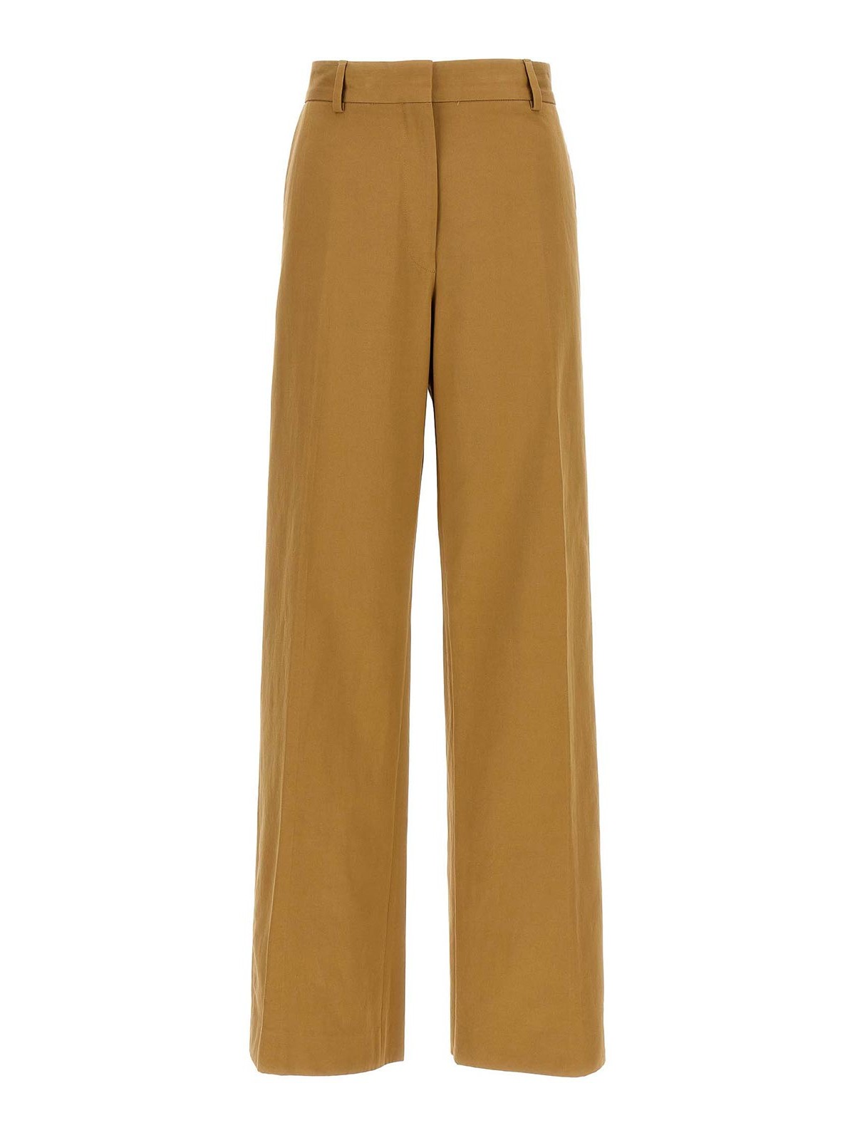 Dries Van Noten 'paxy' Wide Leg Trousers With Front Crease In Brown