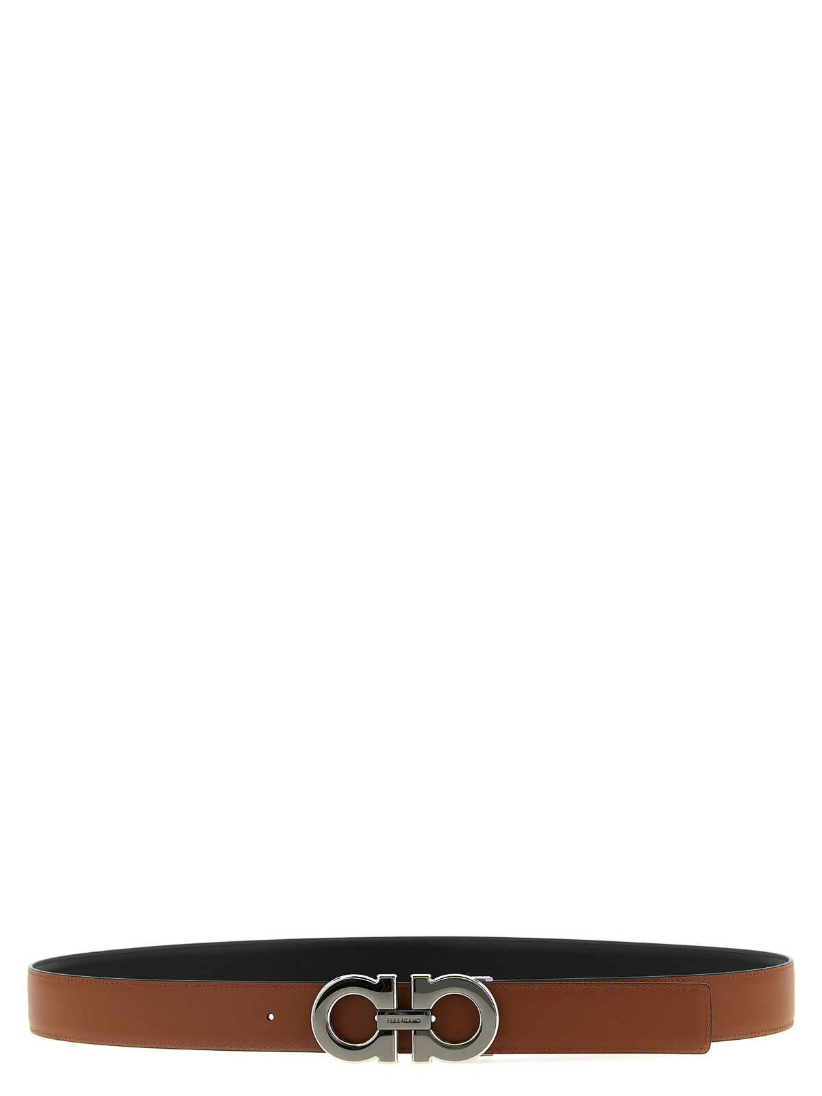 Ferragamo 'gancini' Reversible Belt In Black